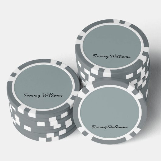 Minimalist Dusty Blue Professional Eenvoudig Poker Chips (Opstapeling)