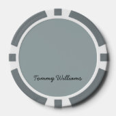 Minimalist Dusty Blue Professional Eenvoudig Poker Chips (Voorkant)