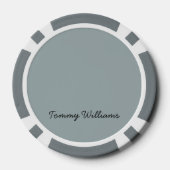 Minimalist Dusty Blue Professional Eenvoudig Poker Chips (Achterkant)