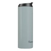 Minimalist Dusty Blue Professional Eenvoudig Thermosbeker (Gedraaid links)