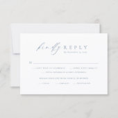 Minimalist Dusty Blue RSVP Wedding Card (Voorkant)