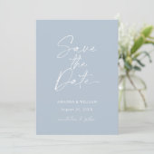 Minimalist Dusty Blue Save the Date Invitation Kaart (Staand voorkant)