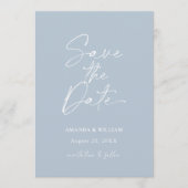 Minimalist Dusty Blue Save the Date Invitation Kaart (Voorkant)