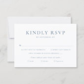 Minimalist Dusty Blue Wedding RSVP Card (Voorkant)