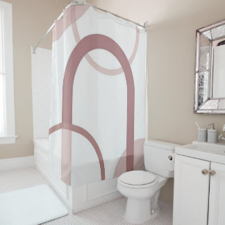 Minimalist Dusty Pink Abstract Arch Shower Curtain Douchegordijn