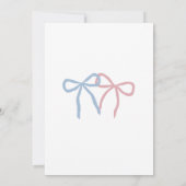 Minimalist Dusty Pink Blue Ribbon Gender Reveal Kaart (Achterkant)