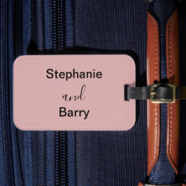 Minimalist Dusty Pink Newlywed Honeymoon Bagagelabel