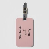 Minimalist Dusty Pink Newlywed Honeymoon Bagagelabel (Voorkant (verticaal))