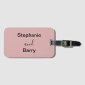 Minimalist Dusty Pink Newlywed Honeymoon Bagagelabel (Voorkant (horizontaal))