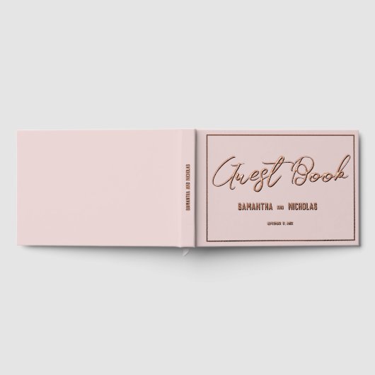Minimalist Dusty Pink Wedding Program Gastenboek (Volledig)