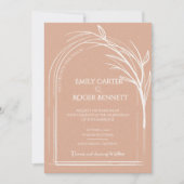 Minimalist Dusty Rose Botanical Wedding Invitation (Voorkant)