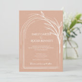 Minimalist Dusty Rose Botanical Wedding Invitation (Staand voorkant)