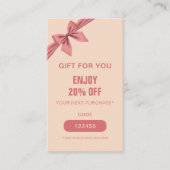 Minimalist Dusty Rose Cream Beauty  Kortingskaartje (Voorkant)