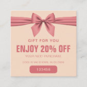 Minimalist Dusty Rose Cream Beauty  Kortingskaartje (Voorkant)