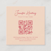 Minimalist Dusty Rose Cream Beauty QR Code Vierkante Visitekaartje (Voorkant)