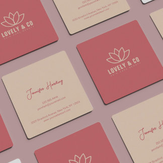 Minimalist Dusty Rose Cream Beauty Vierkante Visitekaartje