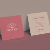 Minimalist Dusty Rose Cream Beauty Vierkante Visitekaartje