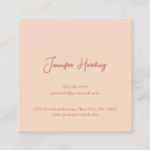 Minimalist Dusty Rose Cream Beauty Vierkante Visitekaartje (Voorkant)