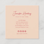 Minimalist Dusty Rose Cream Beauty Vierkante Visitekaartje (Voorkant)