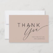 Minimalist Dusty Rose Thank You Bridal Shower  Bedankkaart (Voorkant)