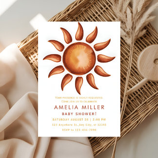 Minimalist Earth Tone Baby Shower Kaart