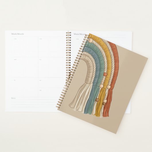 Minimalist Earth Tone Boho Macramé Rainbow Planner (Display)