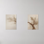 Minimalist Earth Tone Watercolor Tree Muurkunst Sets (Voorkant)