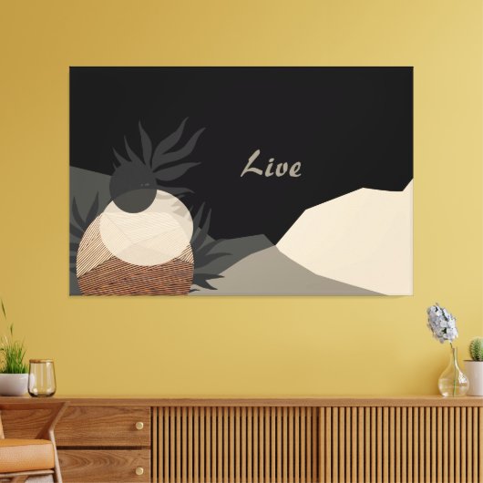 Minimalist Earth Tones Abstract Boho  Canvas Afdruk (Insitu (Woonkamer))