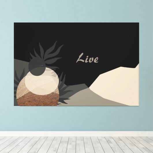 Minimalist Earth Tones Abstract Boho  Canvas Afdruk (Insitu (Houten vloer))