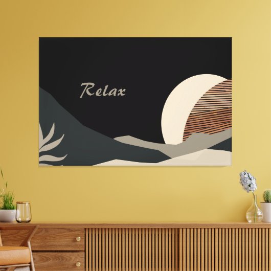 Minimalist Earth Tones Abstract Boho  Canvas Afdruk (Insitu (Woonkamer))