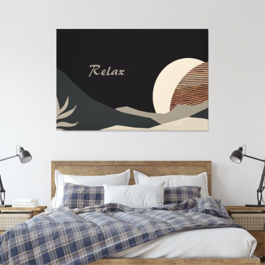 Minimalist Earth Tones Abstract Boho  Canvas Afdruk (Insitu (Slaapkamer))