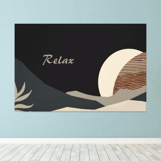 Minimalist Earth Tones Abstract Boho  Canvas Afdruk (Insitu (Houten vloer))