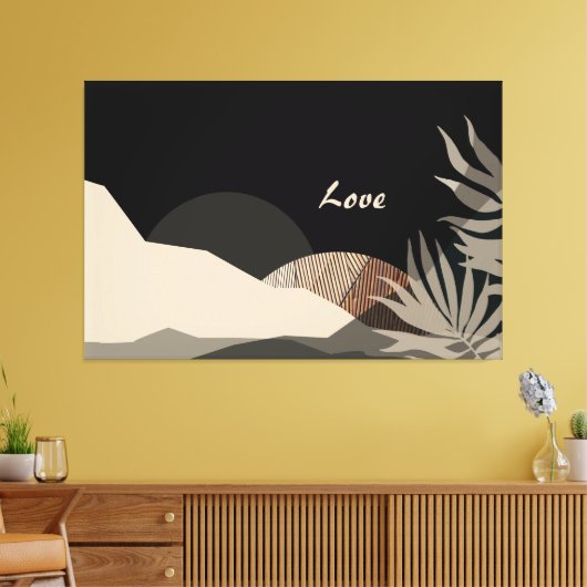 Minimalist Earth Tones Boho Abstract  Canvas Afdruk (Insitu (Woonkamer))