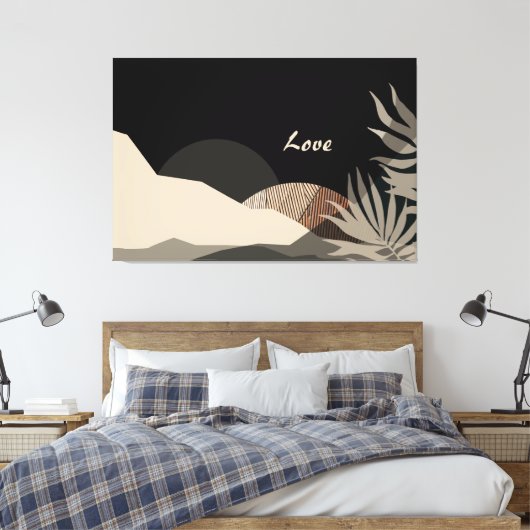 Minimalist Earth Tones Boho Abstract  Canvas Afdruk (Insitu (Slaapkamer))