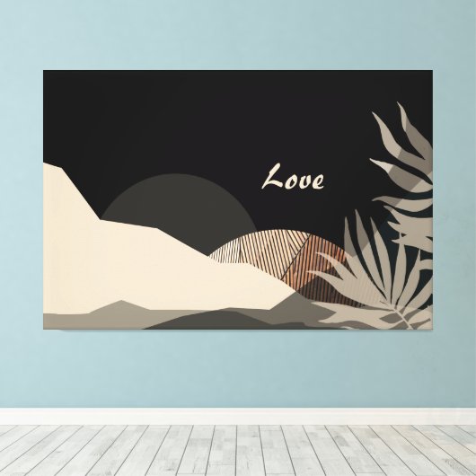 Minimalist Earth Tones Boho Abstract  Canvas Afdruk (Insitu (Houten vloer))