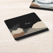 Minimalist Earth Tones Boho "Live"  Kartonnen Onderzetters (Schuin)