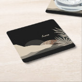 Minimalist Earth Tones Boho "Love"  Kartonnen Onderzetters (Schuin)