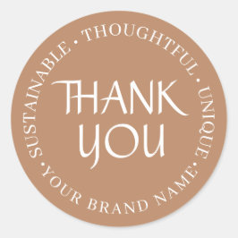 Minimalist Earthy Thank You For Customer Business Ronde Sticker