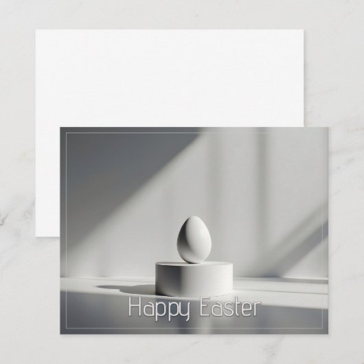 Minimalist Easter Egg on Modern Pedestal (Voorkant / Achterkant)