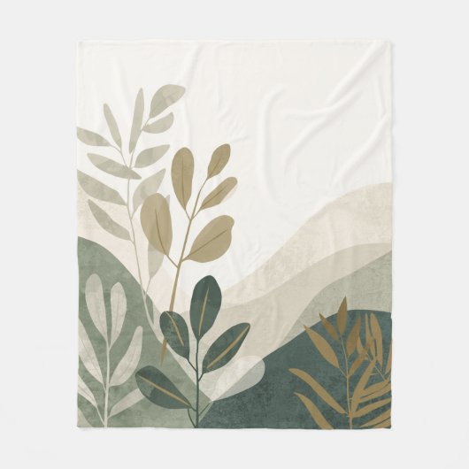 Minimalist Eco Art Fleece Blanket Nature Tones (Voorkant)