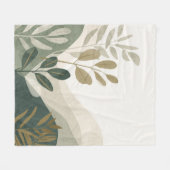 Minimalist Eco Art Fleece Blanket Nature Tones Deken (Voorkant (Horizontaal))