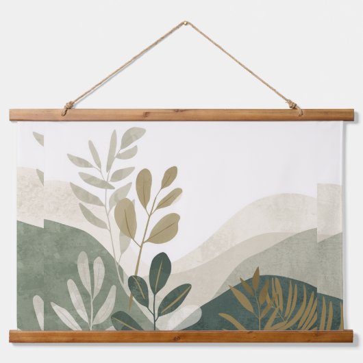 Minimalist Eco Wall Art | Wooden Tapestry Décor Hangend Wandkleed (Voorkant)