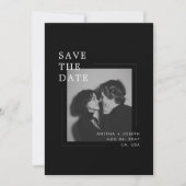 Minimalist Editorial Black White Photo Save the Date (Voorkant)