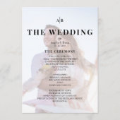 Minimalist Editorial Ivory Photo Wedding Program Programmakaart (Voorkant)