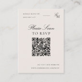 Minimalist Editorial Photo QR Code Wedding RSVP Informatiekaartje (Voorkant)