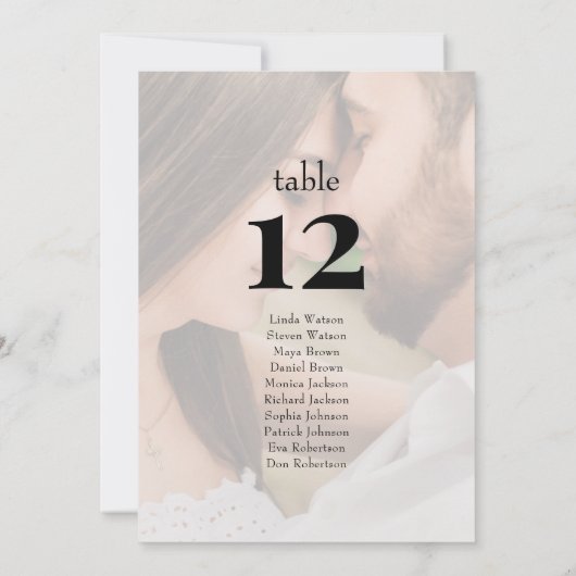 Minimalist Editorial Photo Wedding Seating Chart  (Achterkant)