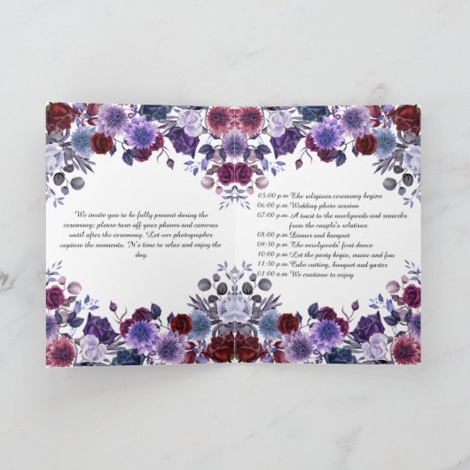 Minimalist Editorial Wedding Program Folded Card Programma (Binnen)