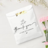 Minimalist Een Lief Dank U Zwart en Wit Bedankzakje (Gezegeld)