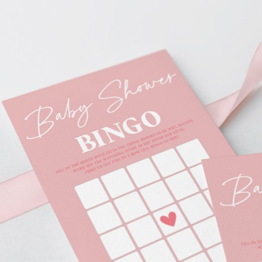 Minimalist Een Lief Meisje Baby shower Bingo Kaart