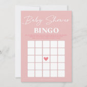 Minimalist Een Lief Meisje Baby shower Bingo Kaart (Voorkant)